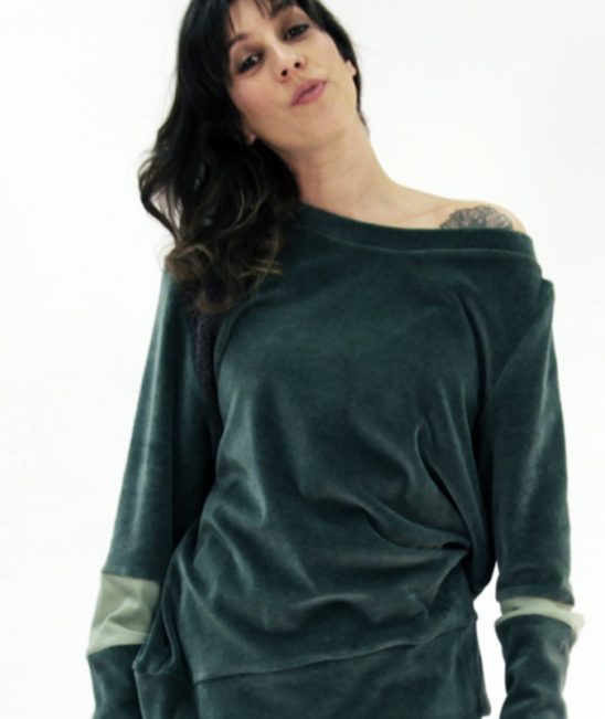 Jersey de terciopelo de algodón ecológico fabricado en Barcelona por Art and Seams para The Goood Shop