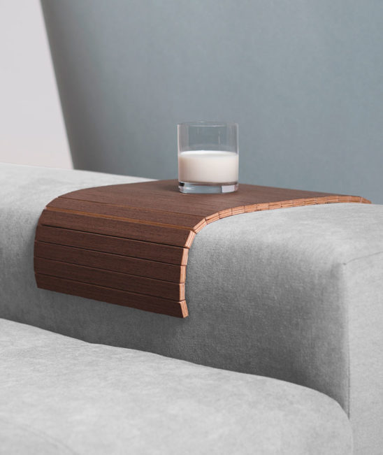 bandeja de sofá de madera de wengué fabricada en girona