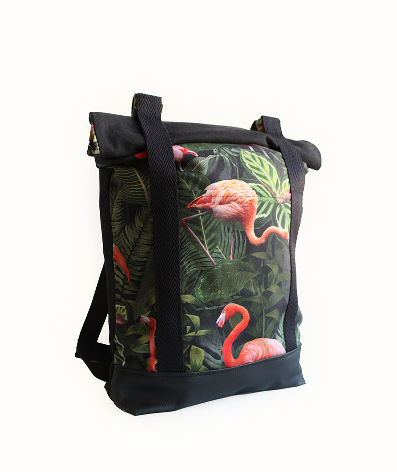 Convertible Flamingo Tote Backpack 2x1