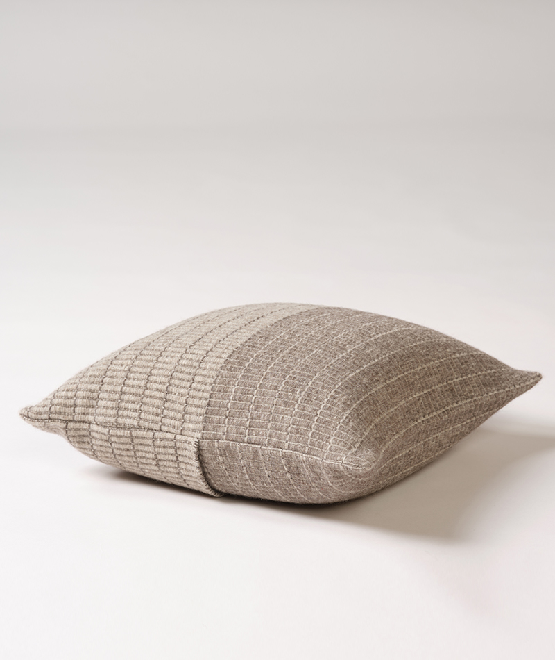 Teixidors & John Pawson organic wool cushion stone 50 x 50