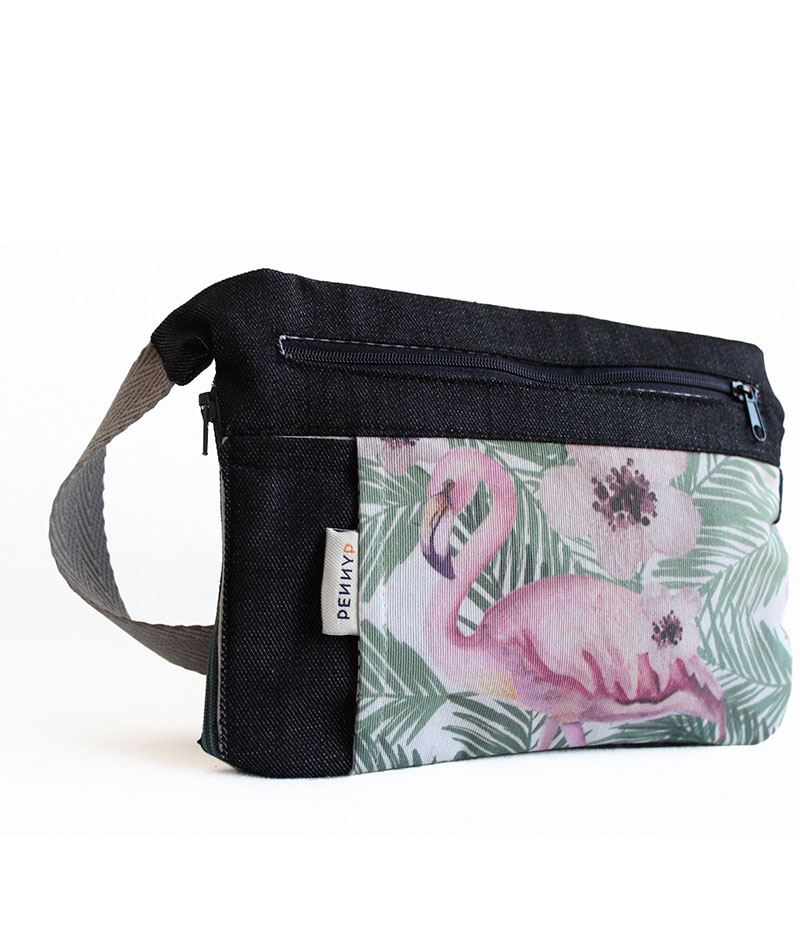 Flamingo bum bag with water bottle holder