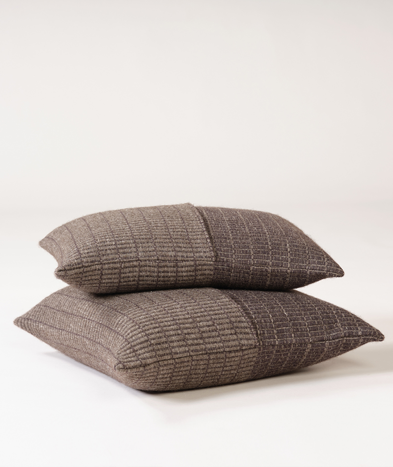 Teixidors & John Pawson organic wool cushion slate stone