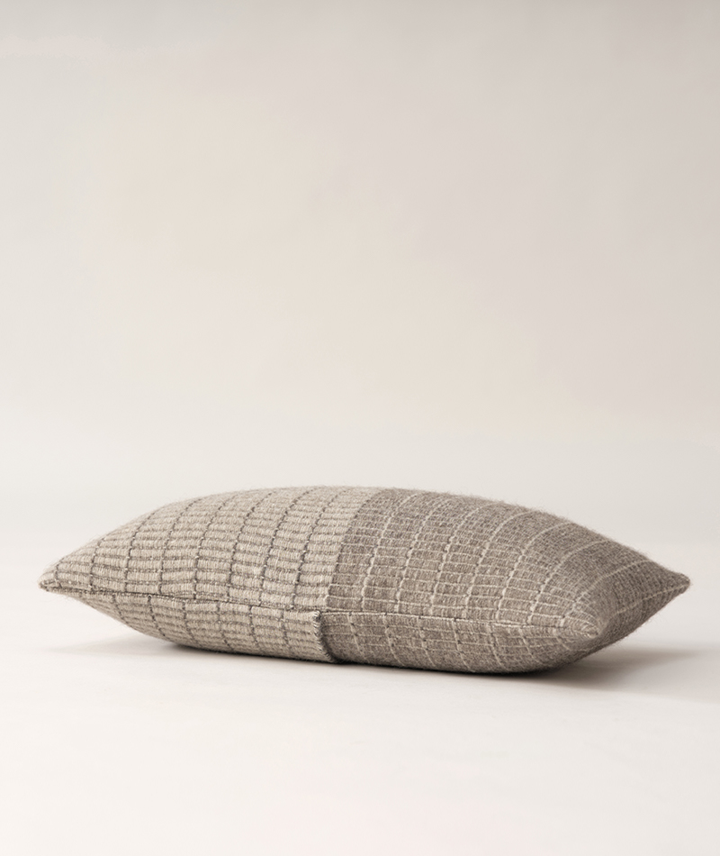 Teixidors & John Pawson organic wool cushion stone 50 x 30