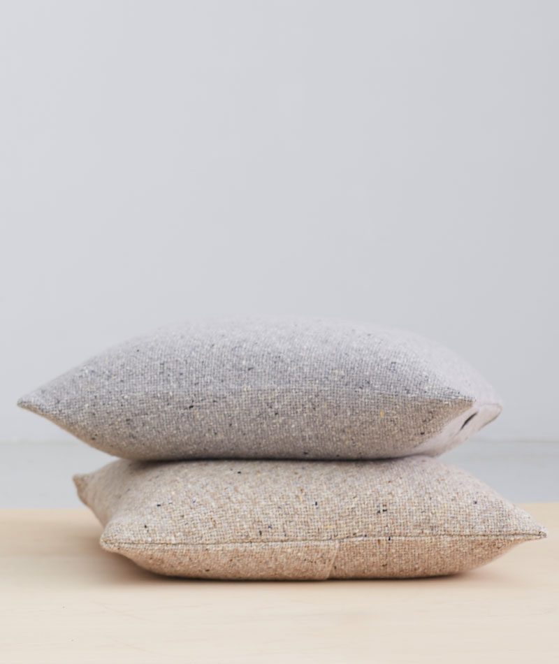 Teixidors lambswool and cashmere camel cushion Granito