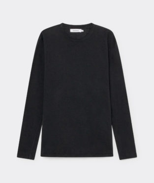 camiseta negra básica de manga larga 100%algodón orgánico