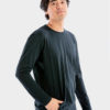 camiseta negra básica de manga larga 100%algodón orgánico