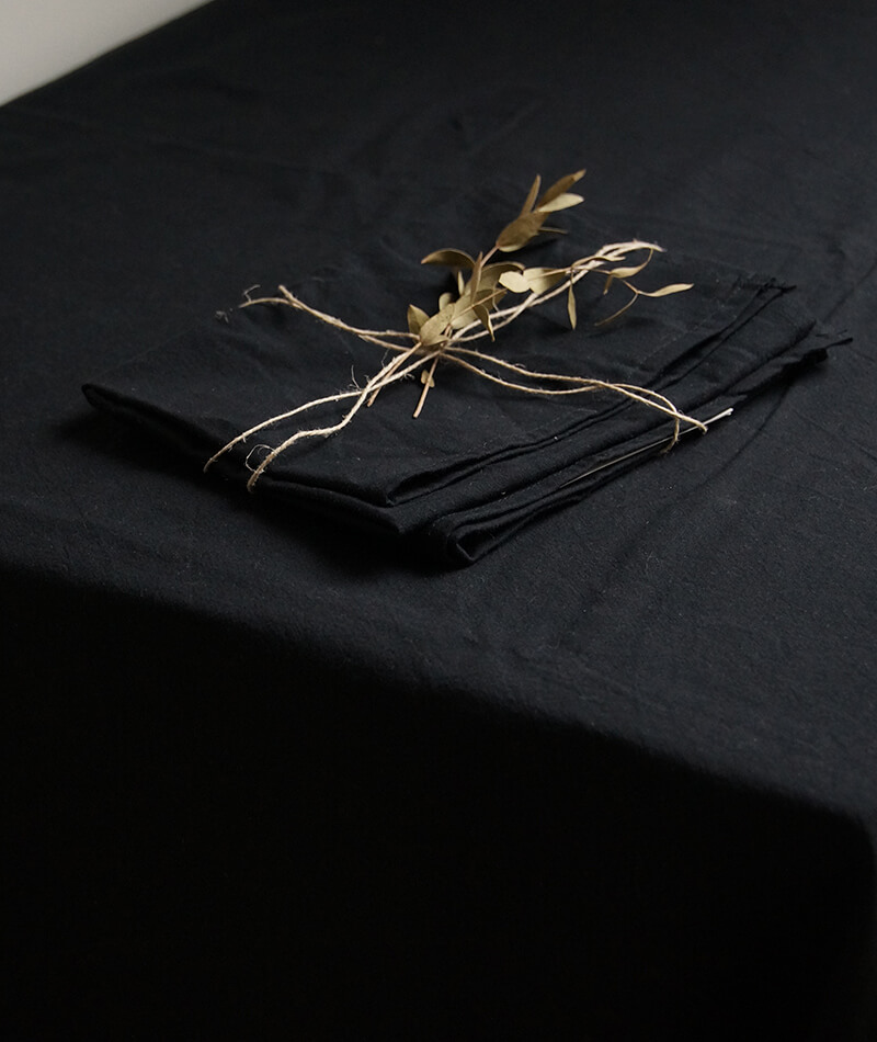 Tablecloth made by 100% Organic Cotton Carbon