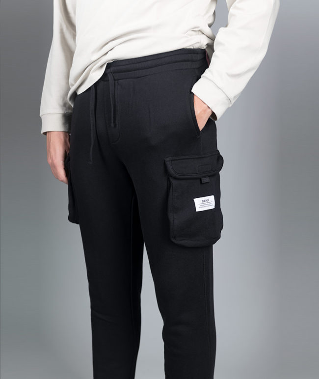 pantalón cargo negro 100% algodón orgánico