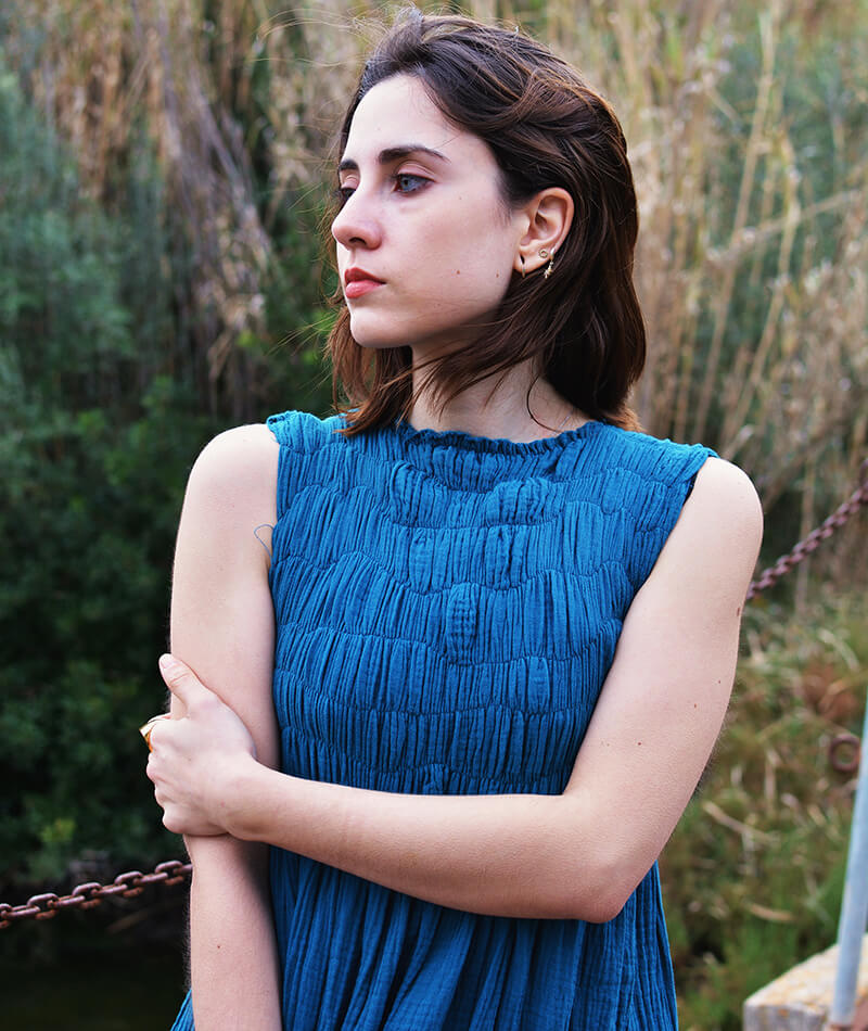 vestido largo de algodón orgánico fabricado en España