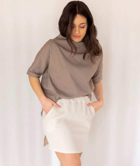 minifalda 100% algodón orgánico hecha en barcelona