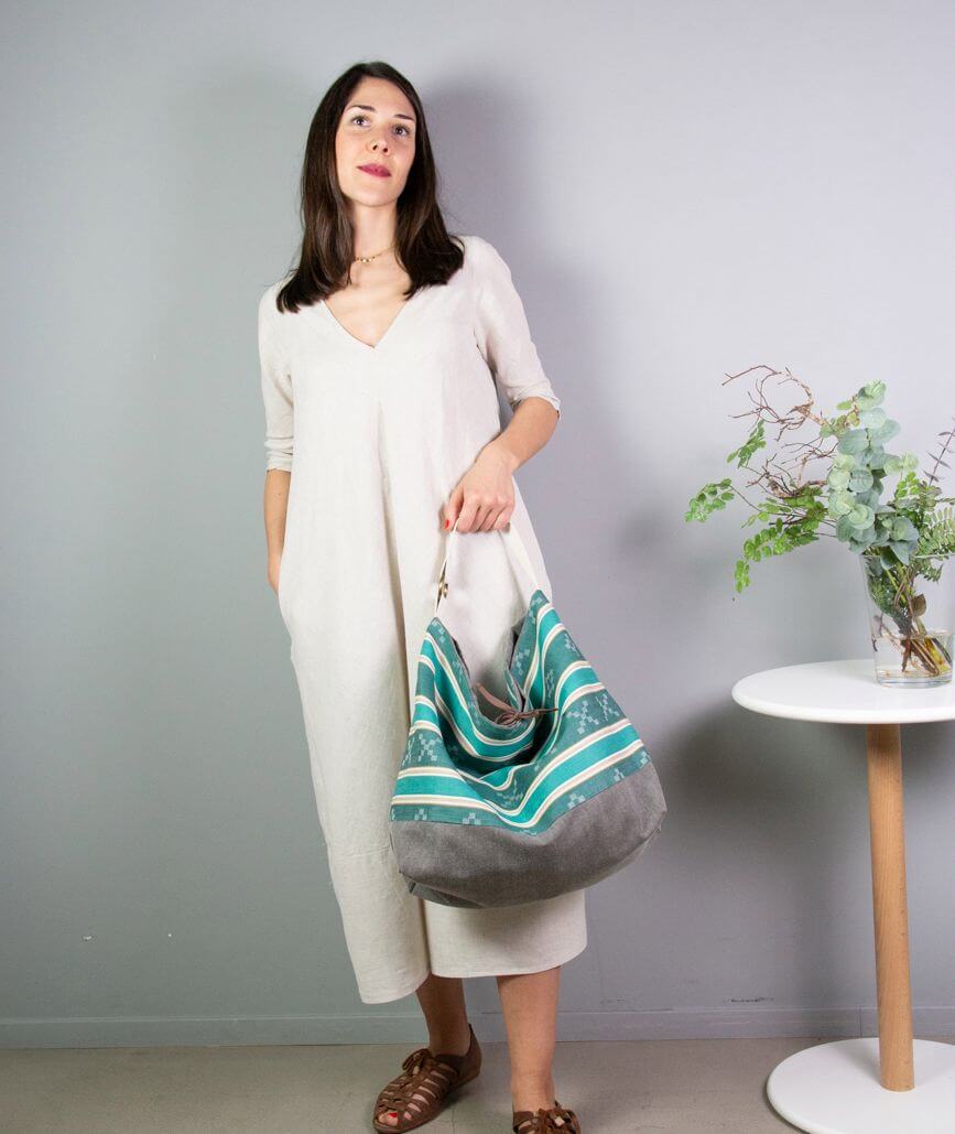 green-bag-made-in-bilbao-with-old-mattress-fabric