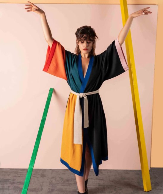 Camion pesado blanco cinta Preventa Kimono de lana merino de colores Malevich – The Goood Shop