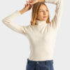 camiseta de cuello cisne color beige 100% algodón orgánico
