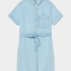 vestido camisero de Lyocell azl claro hecho en Barcelona. Ético y ecológico