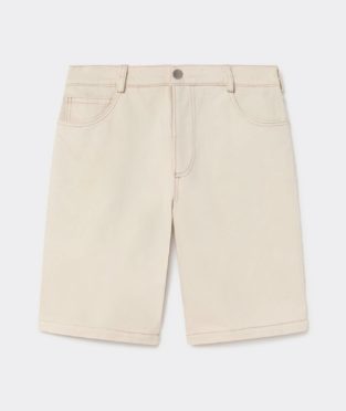 Bermudas - pantalón corto de hombre color blanco crudo, de algodón y lino sin teñir