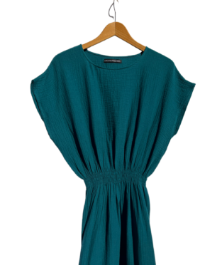 vestido 100% algodón orgánico verde azul