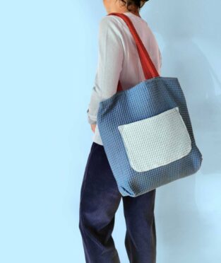 bolsa de tela azul