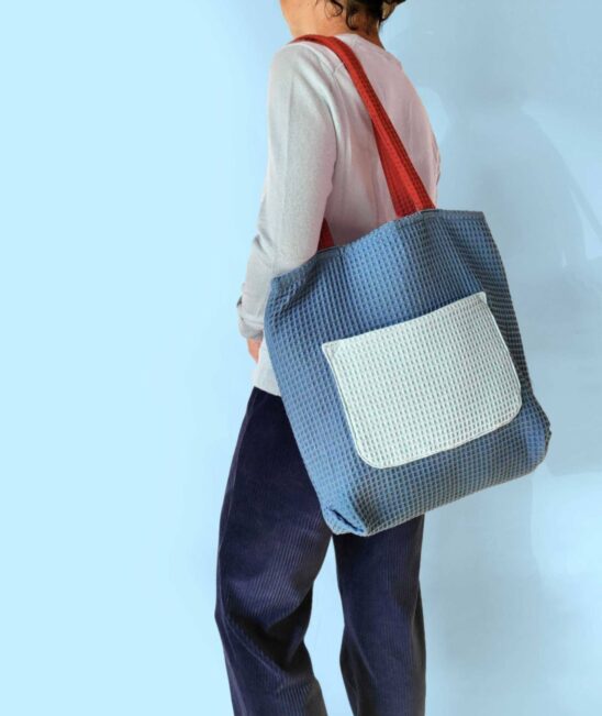bolsa de tela azul