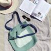 bolsa grande de algodón en verde