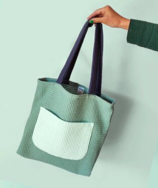 bolsa grande de algodón en verde