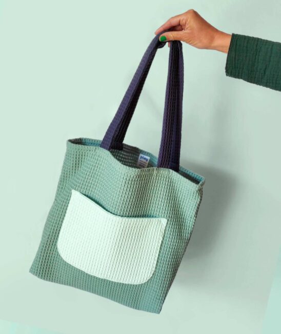 bolsa grande de algodón en verde