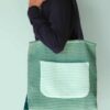 bolsa grande de algodón en verde