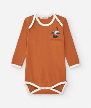 body infantil color tierra algodón orgánico