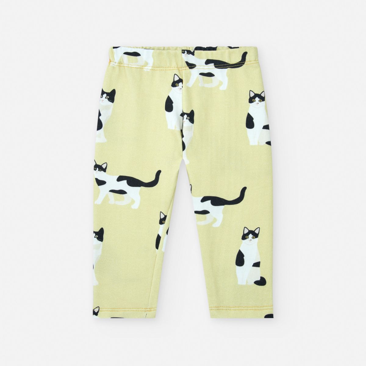 legging fondo amarillo con gatos