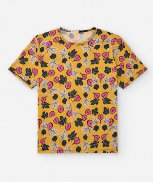 camiseta adulto algodón organico con estampado de higos
