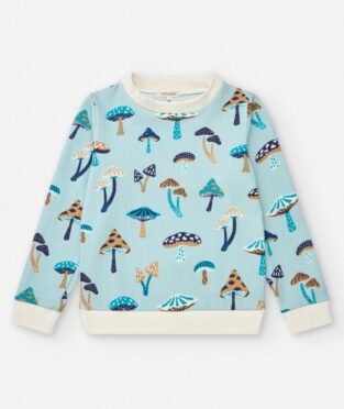 sudadera de setas con fondo azul