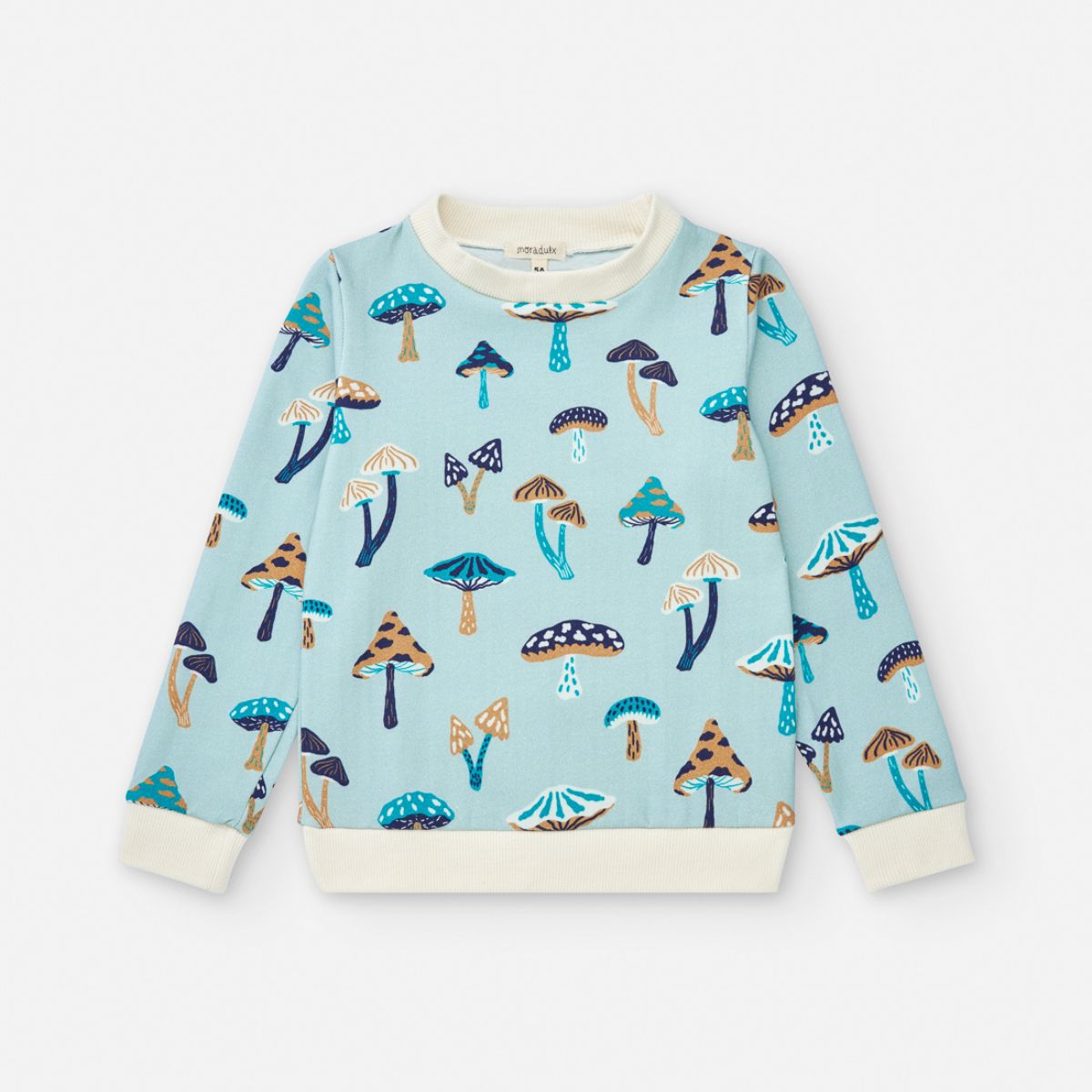 sudadera de setas con fondo azul