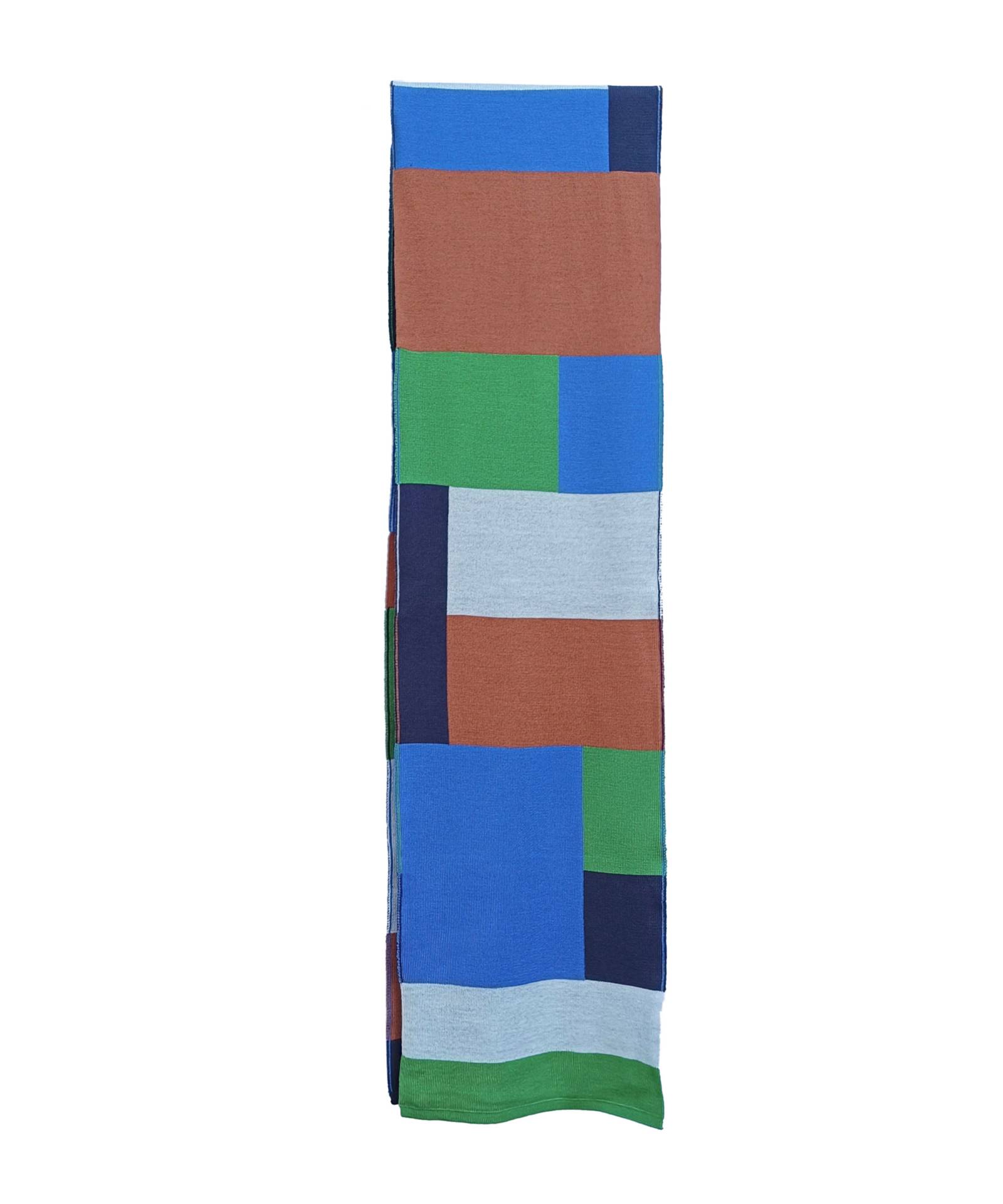 bufanda de lana merino landscape azul