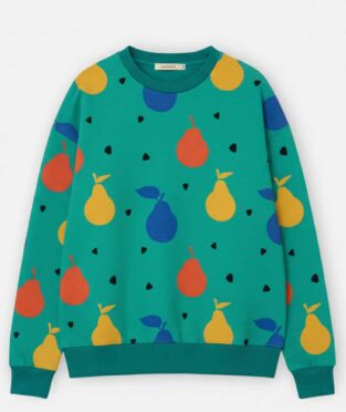 Sudadera en tono verde con estampado de peras