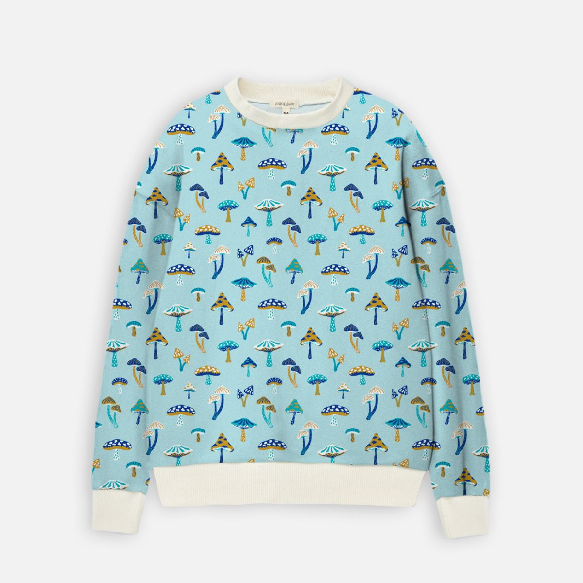 sudadera adulto azul con estampado de setas