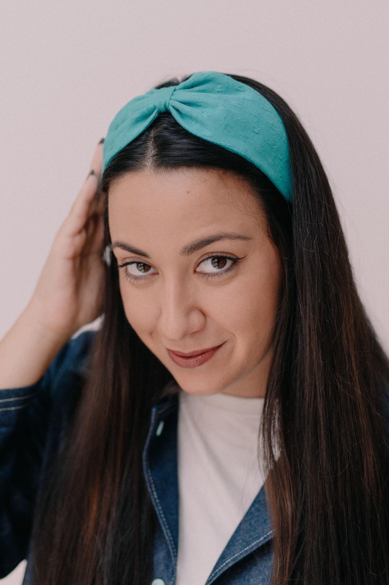 Diadema hecha a mano en Barcelona Turquesa