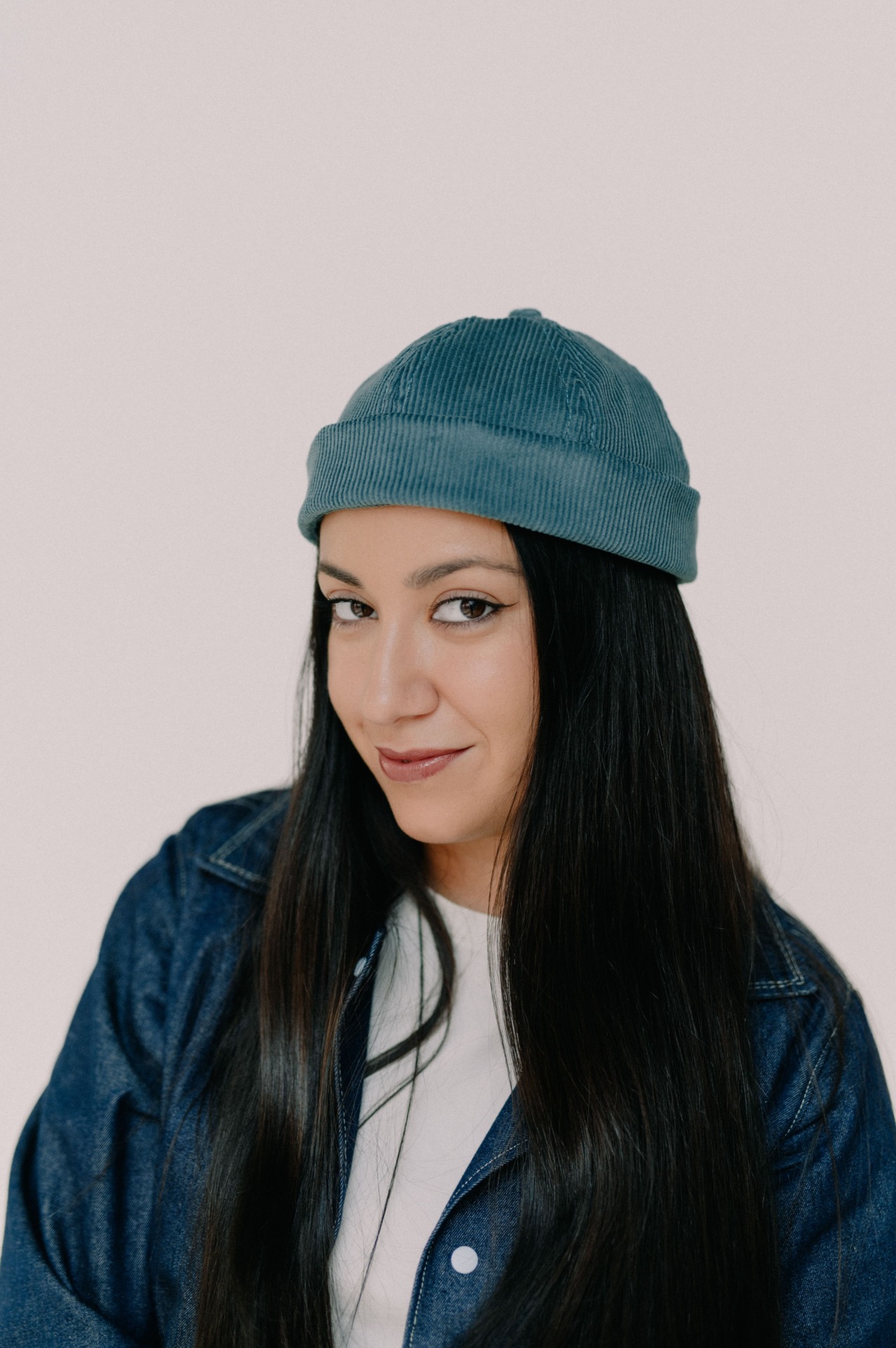 Gorro de pana Turquesa