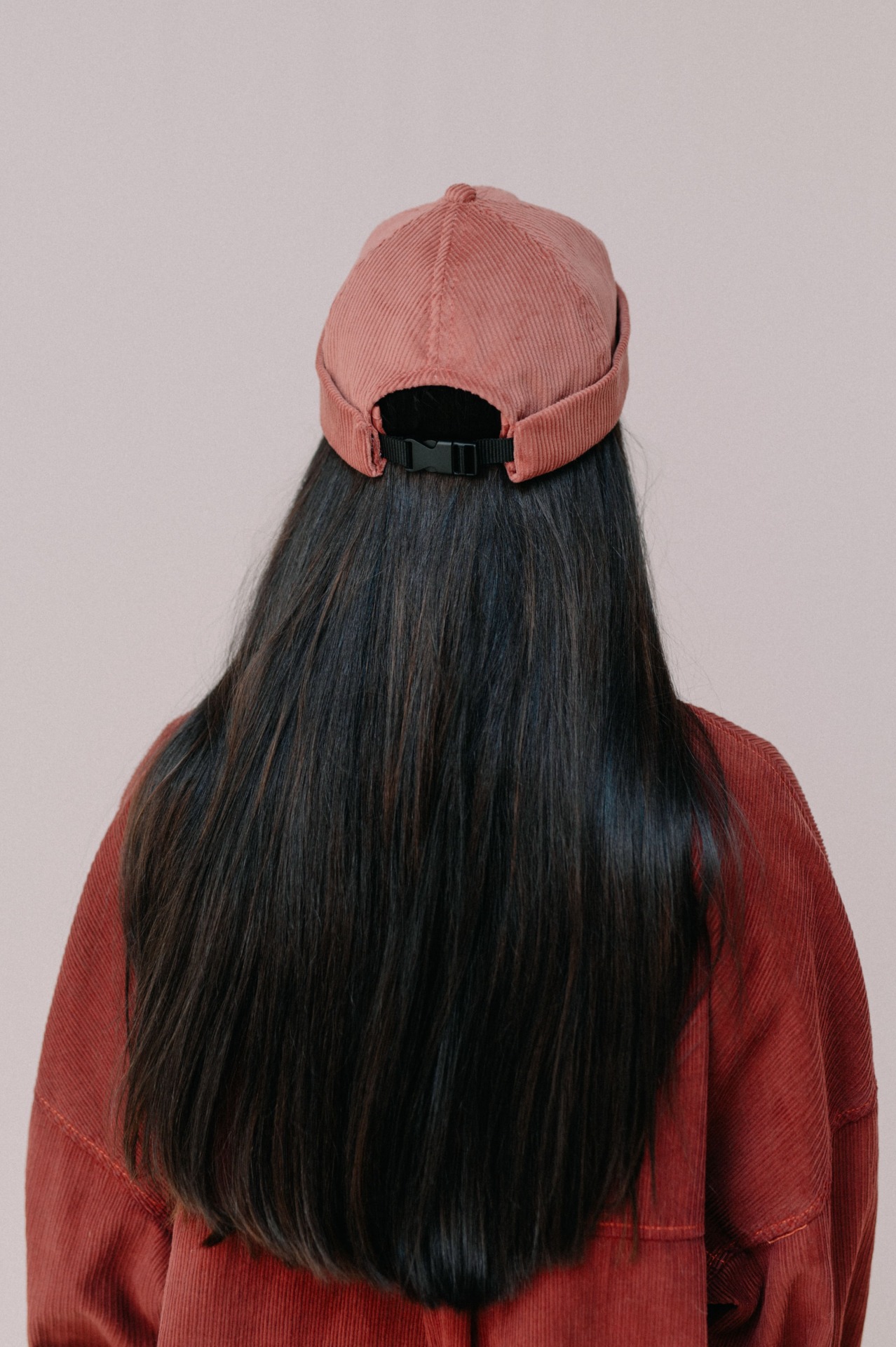 Gorro de pana Salmón