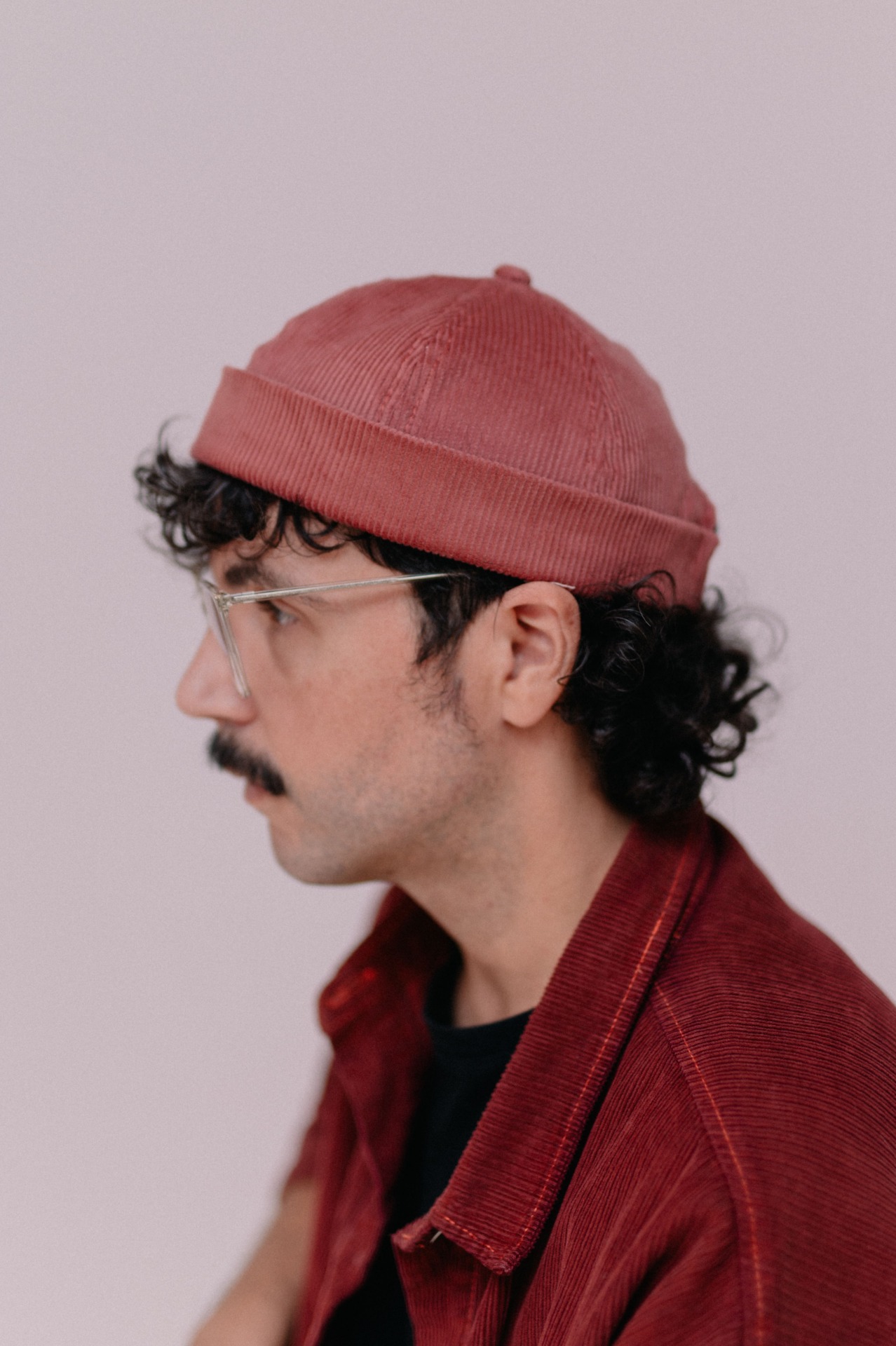 Gorro de pana Salmón