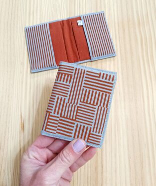 cartera de algodón stripes en marron cobre