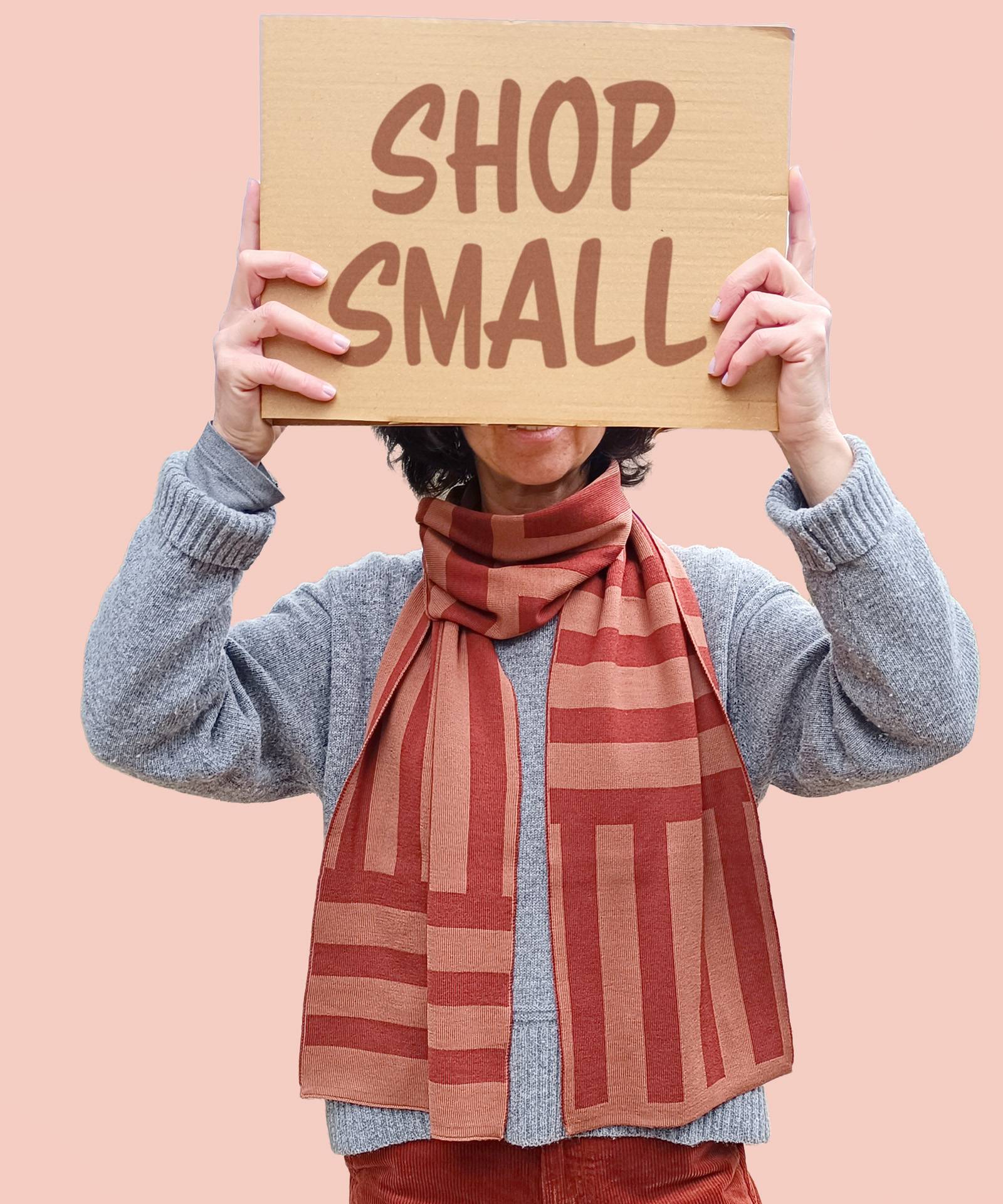 bufanda de rayas stripes en color arcilla