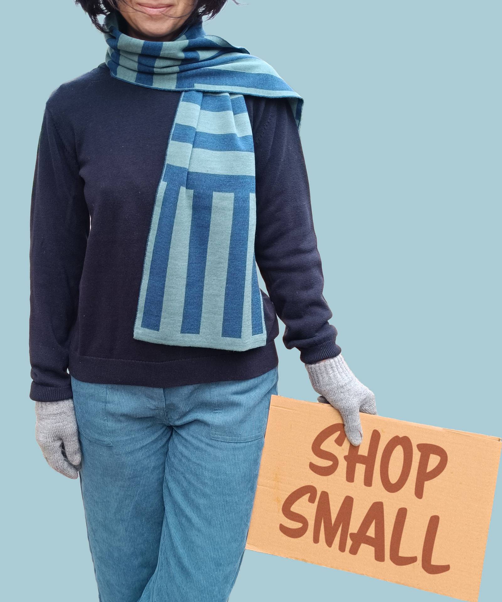 bufanda de rayas stripes en azul